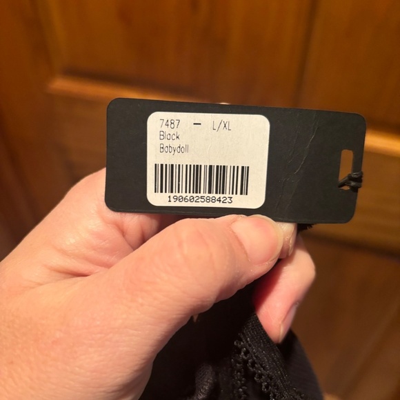 Mapale Lingerie 7487X Babydoll with Matching G String Black L/XL NWT - Picture 5 of 9